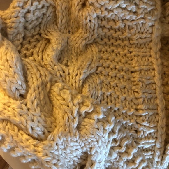 Chunky knit cardigan cream cable knit hoodie sweater womens long sleeve thick - Picture 12 of 15